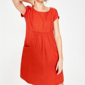 Boden Orange Short Sleeve Dress 16